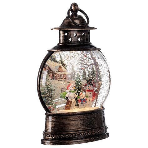 snowglobe lantern|lighted snow globes and lanterns.